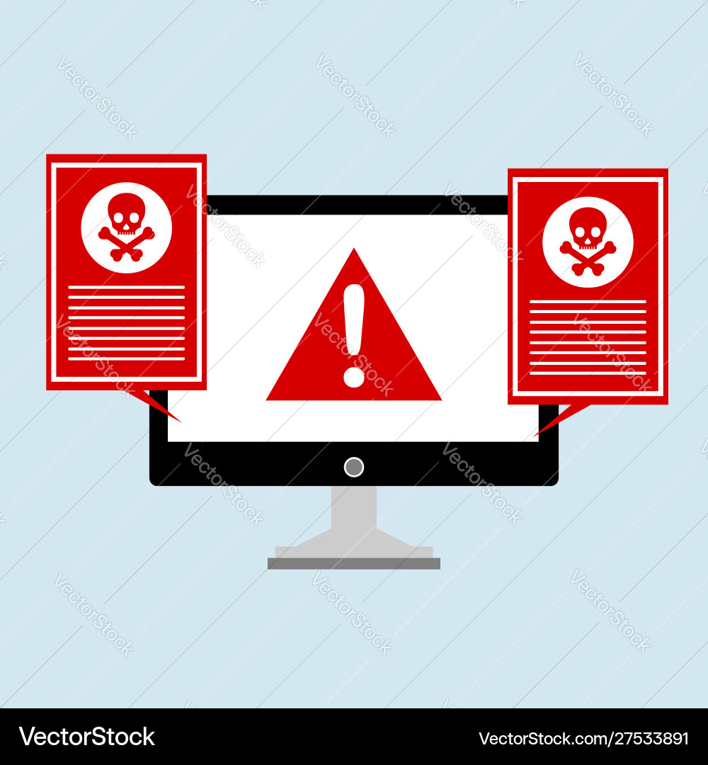 Hacker activity computeralert notification Hacker activity computeralert notification vector image