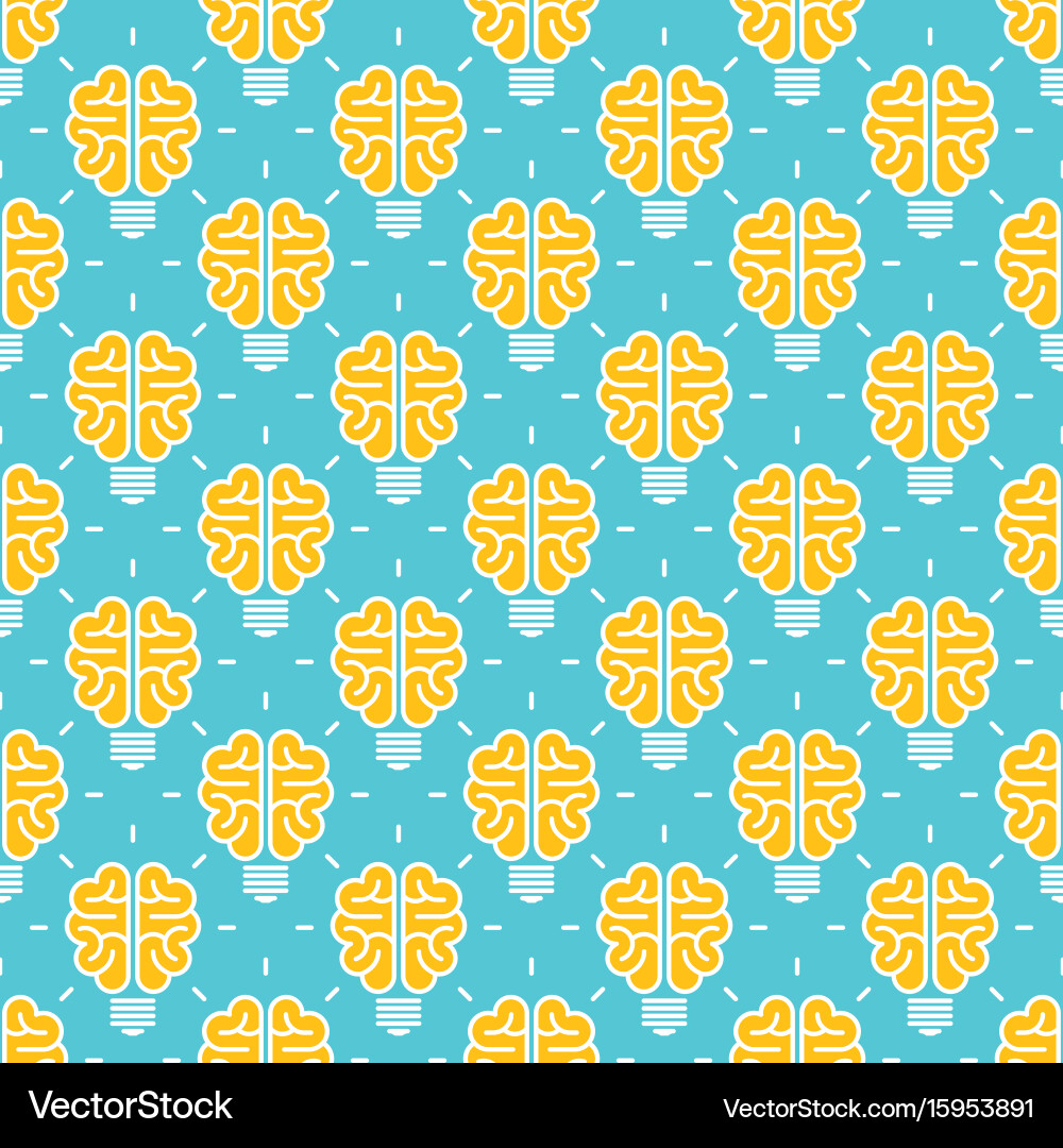 Idea pattern design - seamless with brain vector image