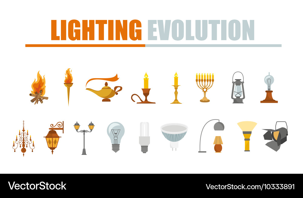 Lighting elements icon set vector image