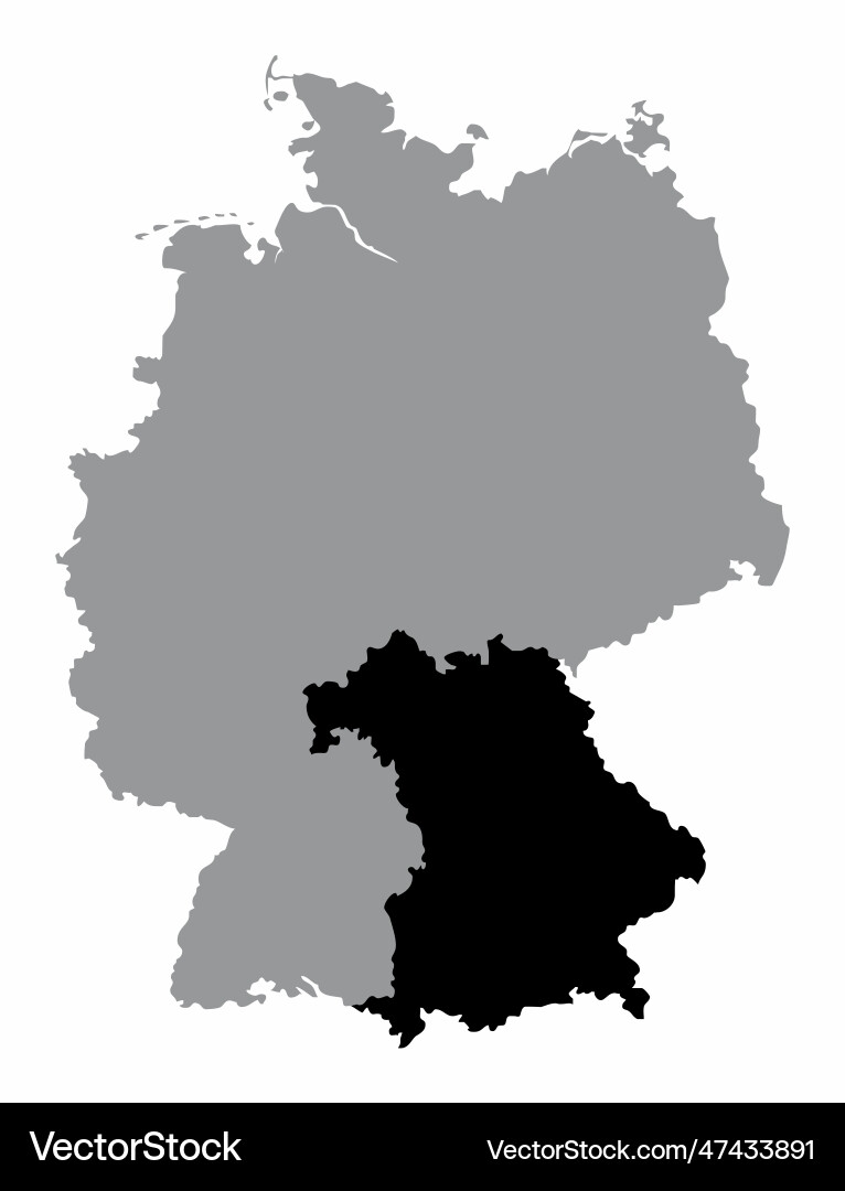 Map of bavaria in germany Vector Image