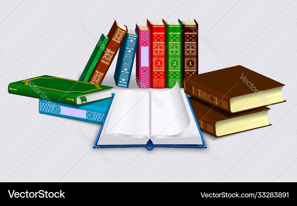 Open book with blank pages and dump different Open book with blank pages and dump different vector image