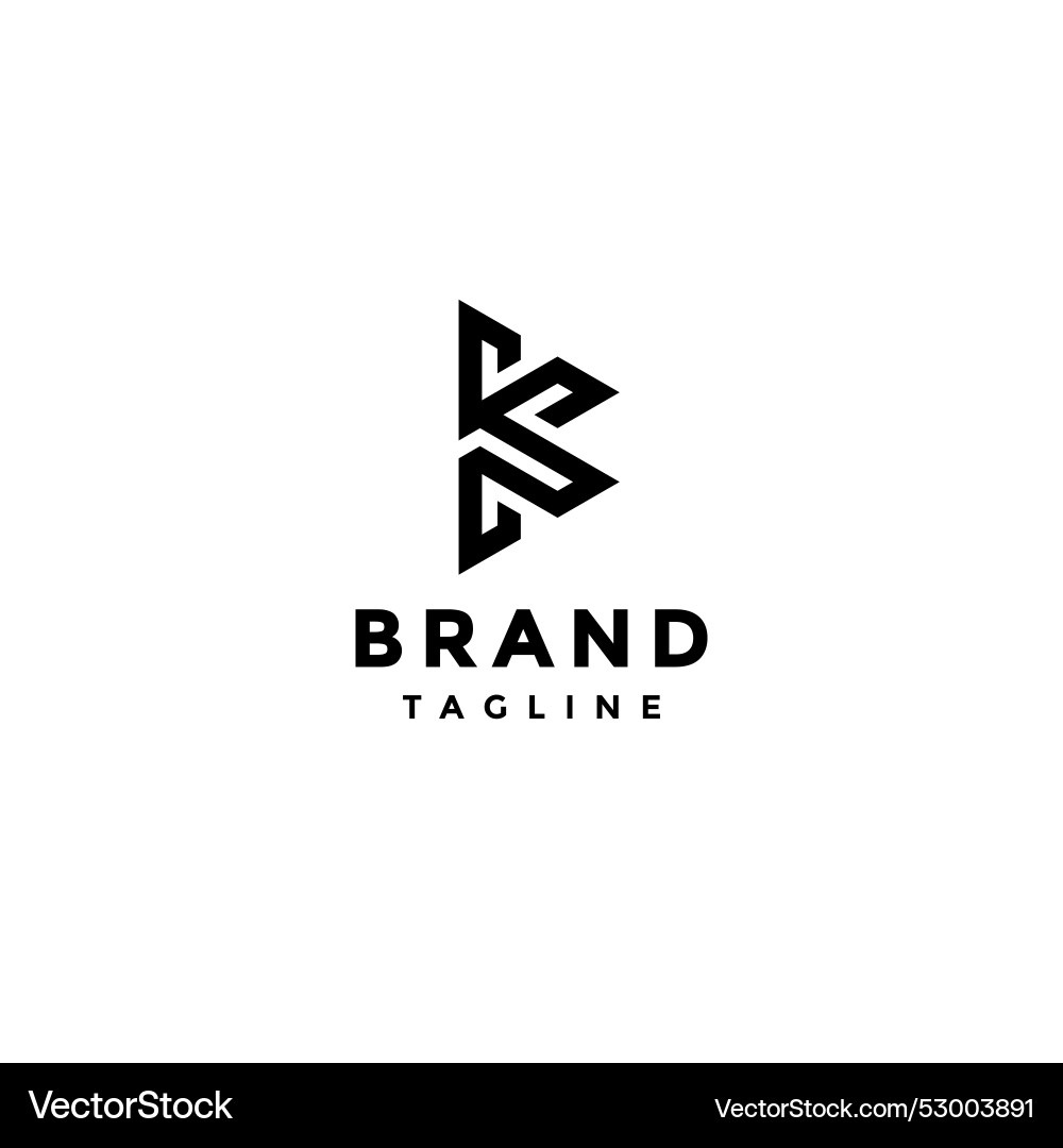 Ornamental line k letter logo design Ornamental line k letter logo design vector image