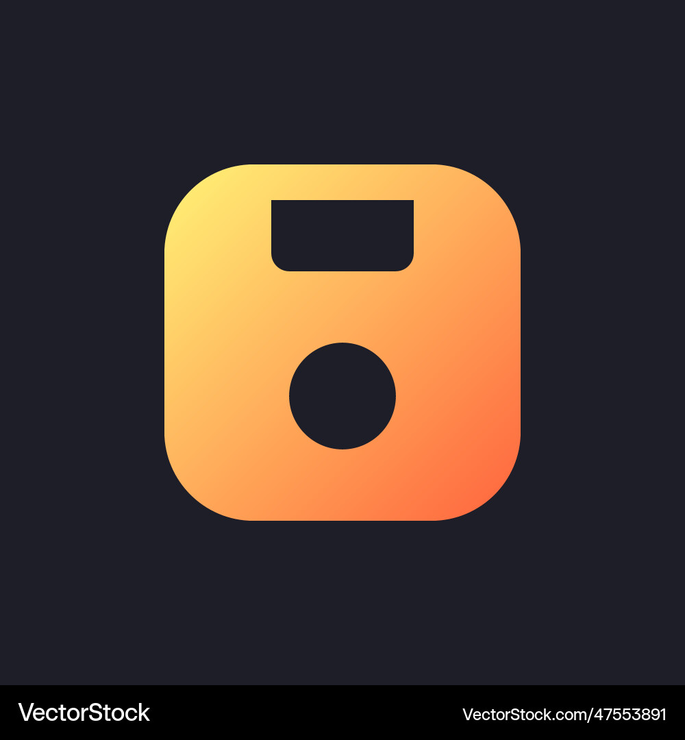 Save orange solid gradient ui icon for dark theme Save orange solid gradient ui icon for dark theme vector image
