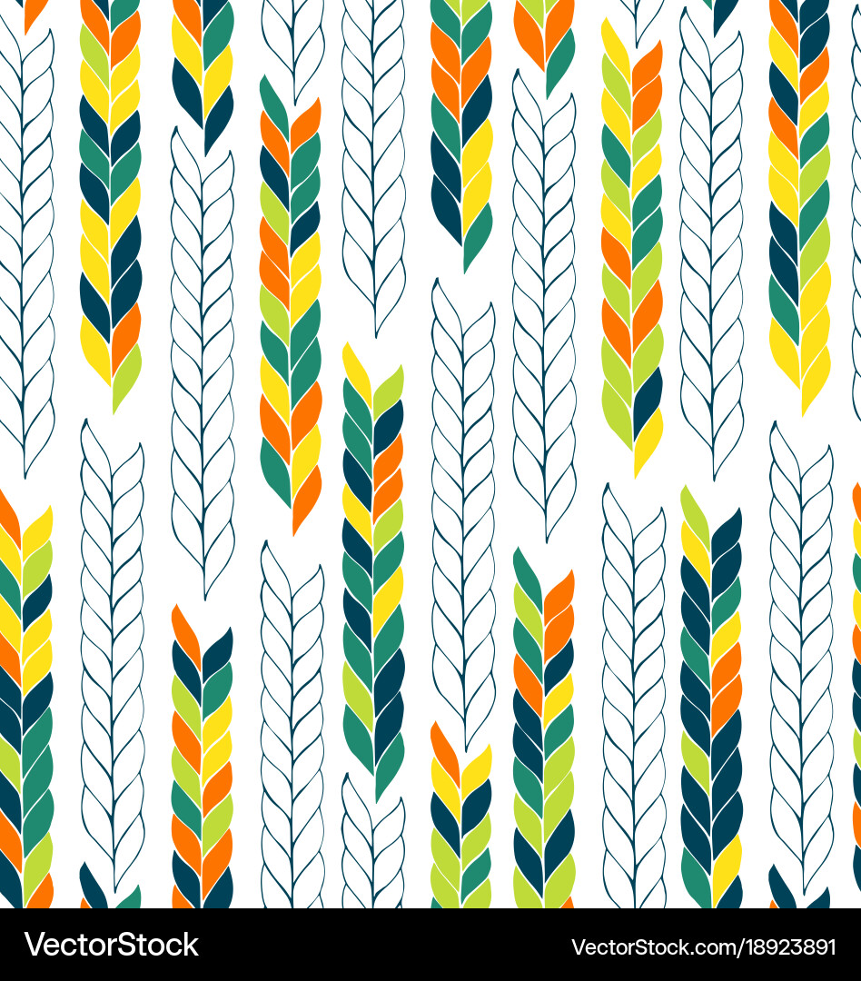 Seamless pattern with flat braids endless stylish vector image