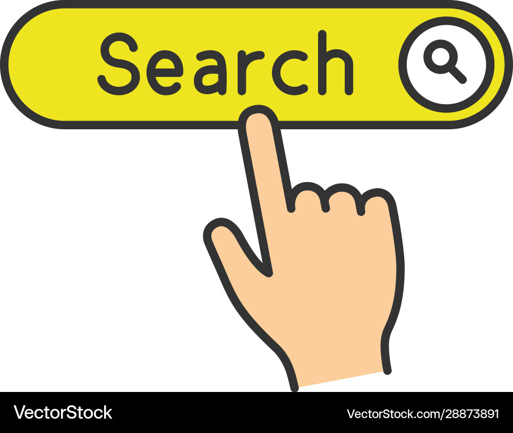 Search button click color icon Vector Image