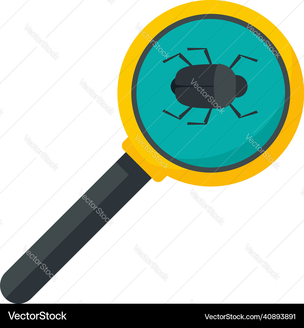 Search computer bug icon flat isolated Vector Image