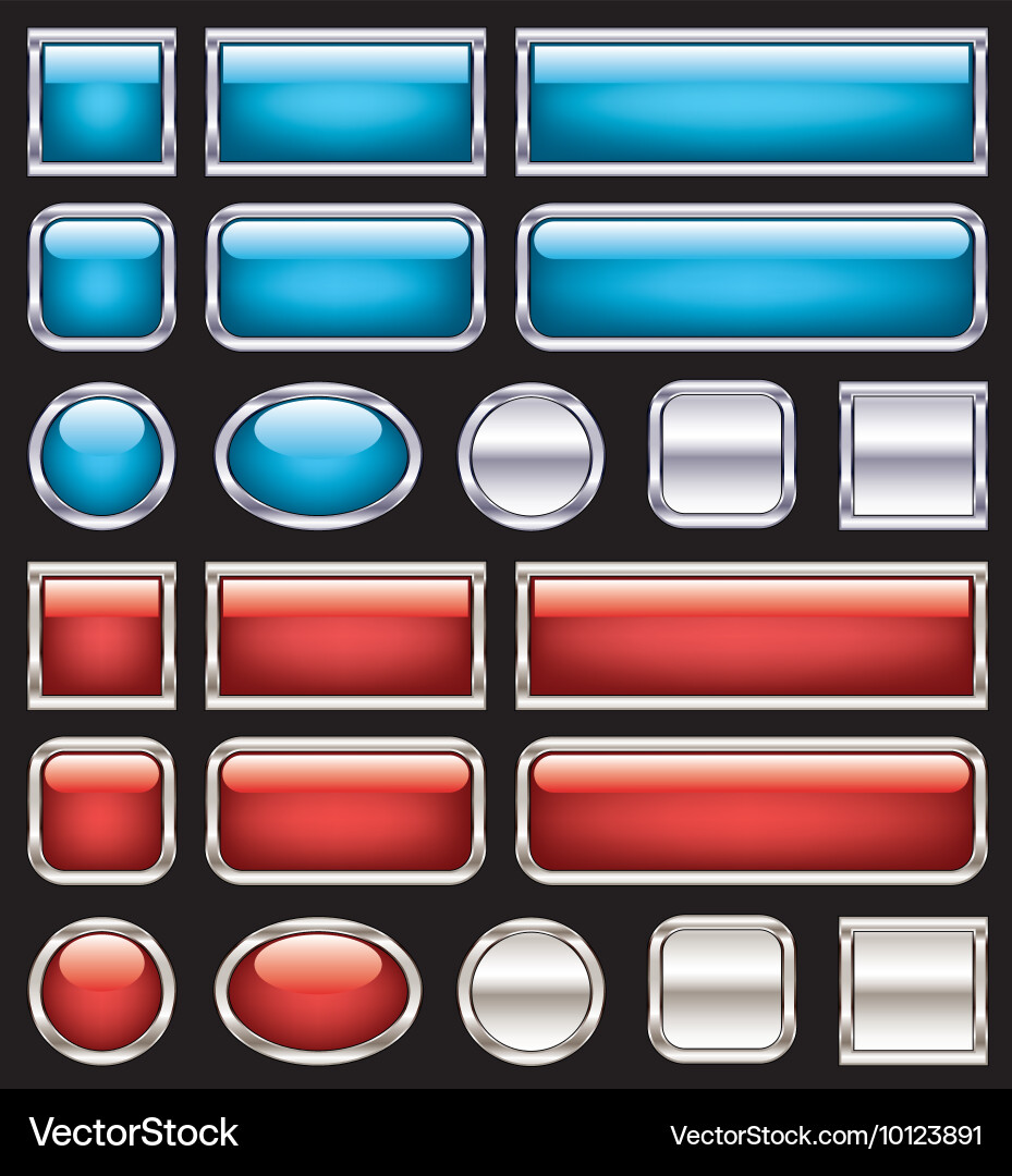 Set of glossy buttons vector image