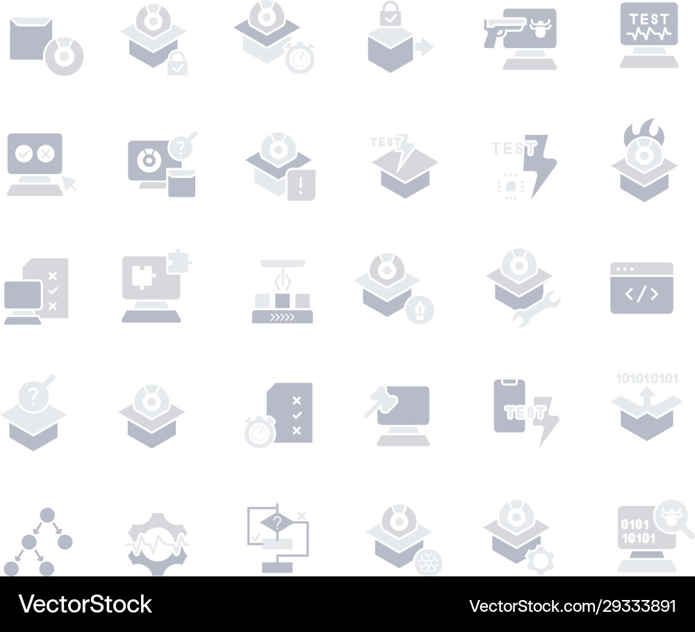 Set simple icons software testing Set simple icons software testing vector image