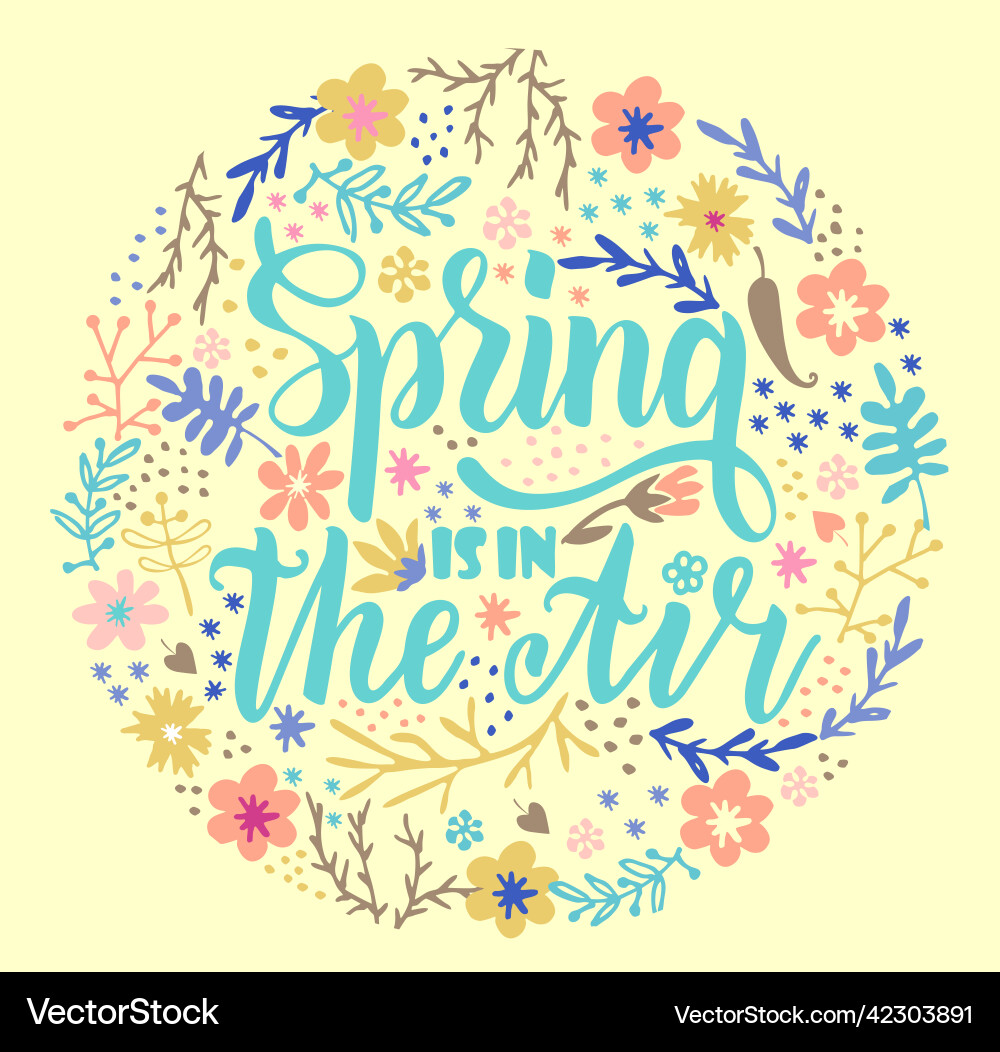 Spring is in the air badge typography element vector image
