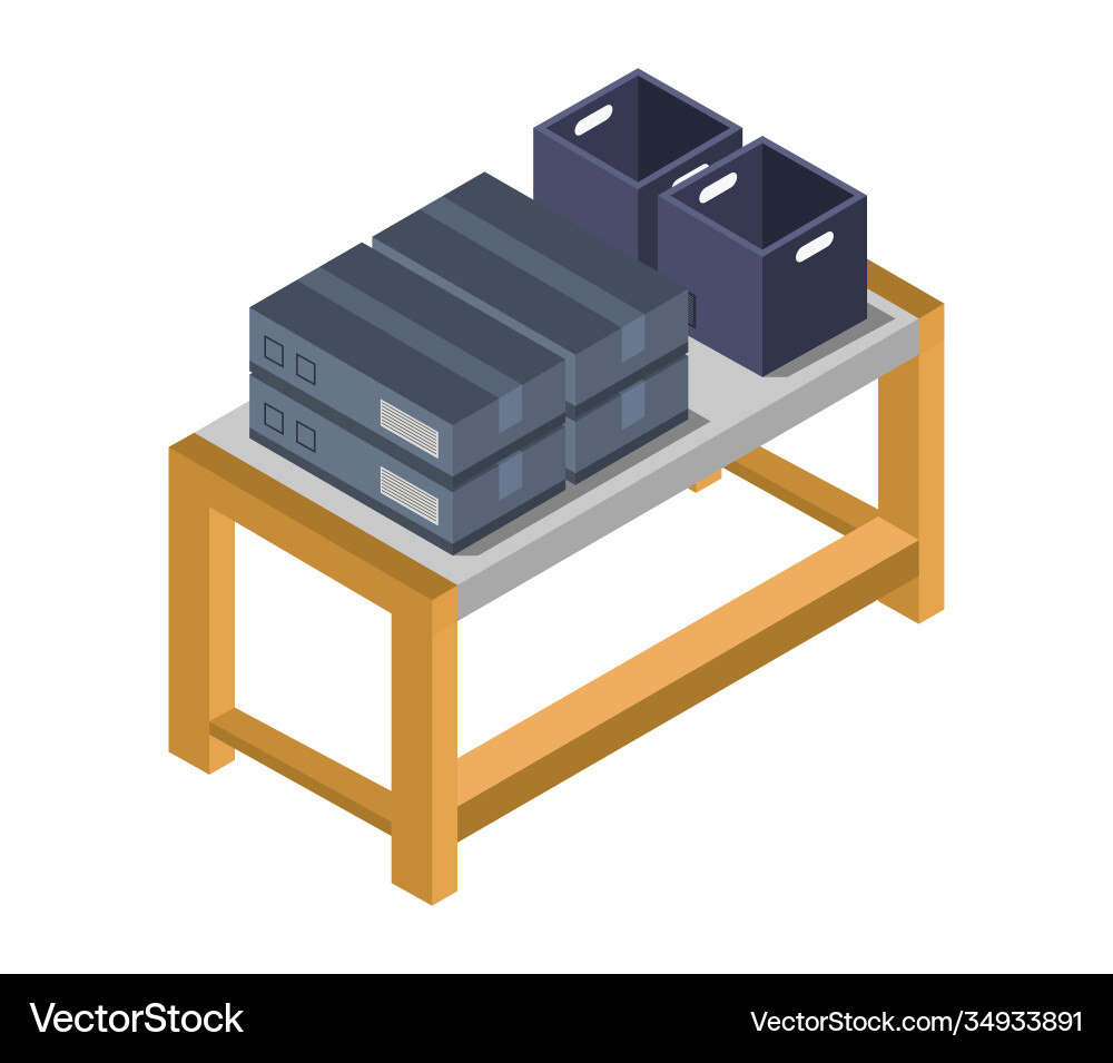 Table with box Vector Image