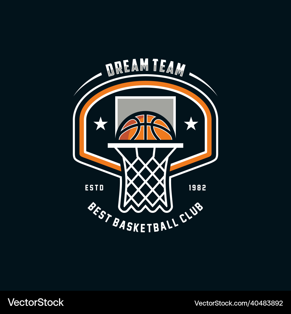Basketball Club Emblem Vector Image
