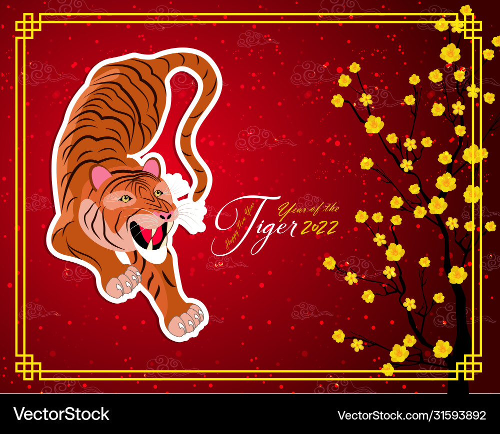 Chinese new year 2022 - tiger lunar Chinese new year 2022 - tiger lunar vector image