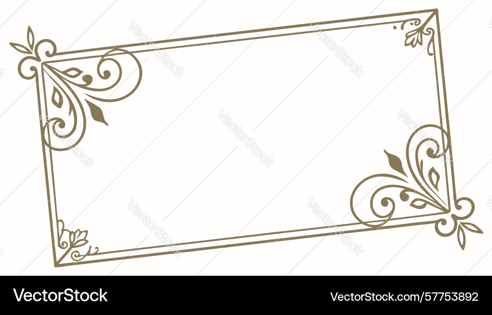 Classic rectangular frame with simple elegant vector image