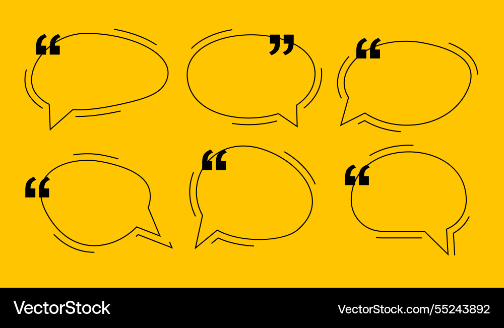 Collection of inverted comma frame icon template Collection of inverted comma frame icon template vector image