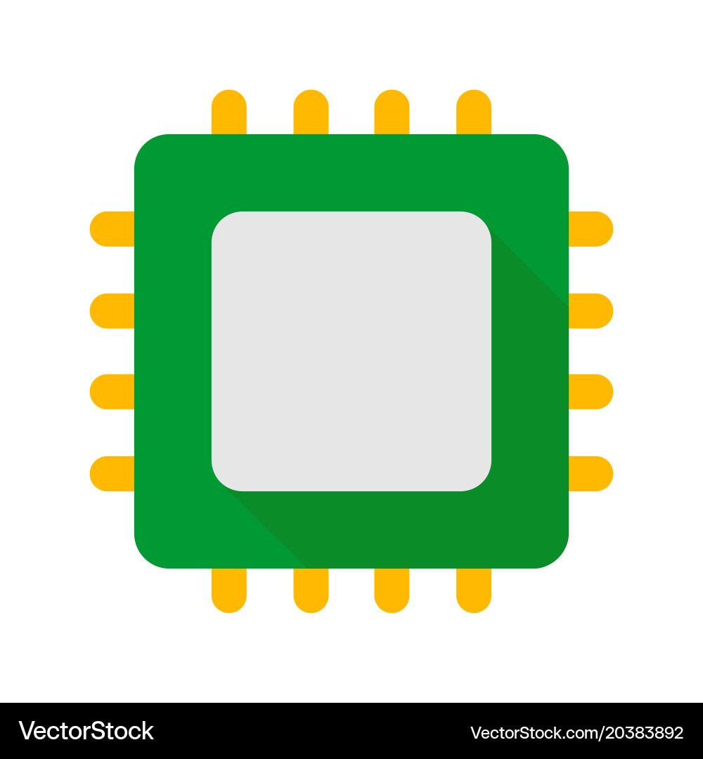 Cpu pc hardware part icon flat style vector image