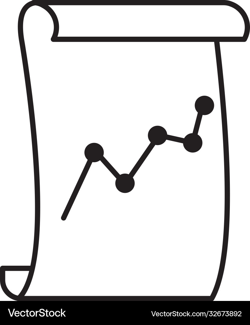 Document with graphic chart line style Document with graphic chart line style vector image