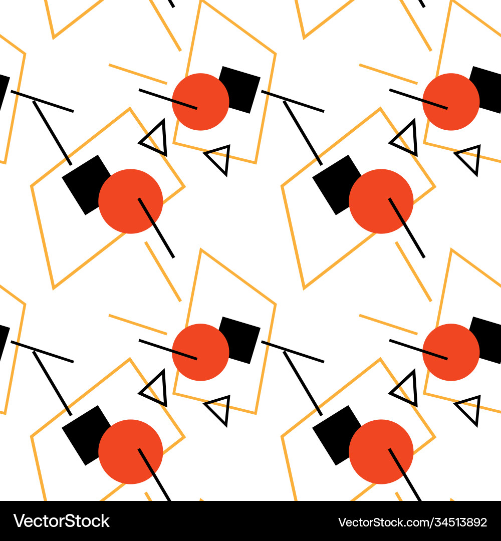 Geometric shape seamless pattern on white backdrop Geometric shape seamless pattern on white backdrop Vector Image
