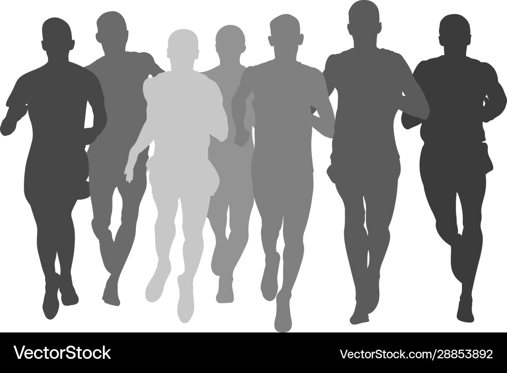 Group of Male Runners Vector Image