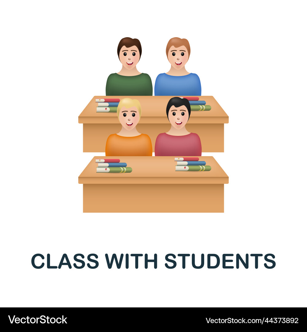 Klasse mit Studenten Ikone 3d von hinten zur Schule Klasse mit Studenten Ikone 3d von hinten zur Schule vektorbild