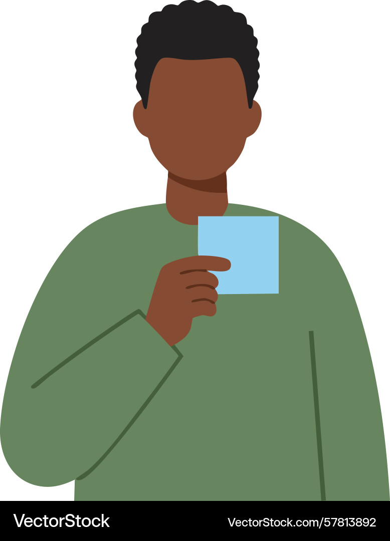 Man holding sticky note with blank message Vector Image