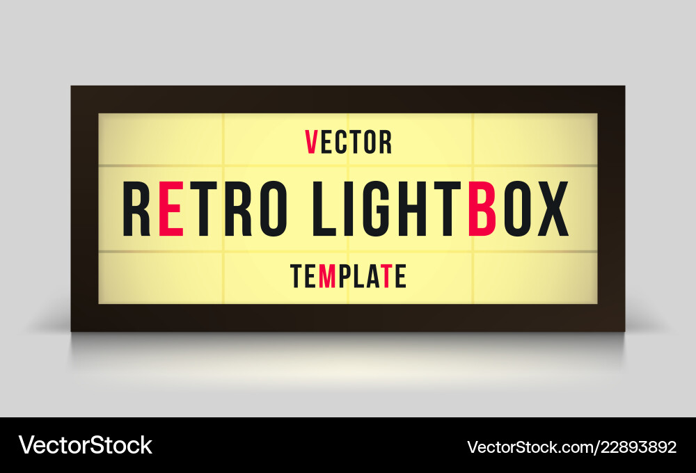 Marquee retro lightbox signage template vector image