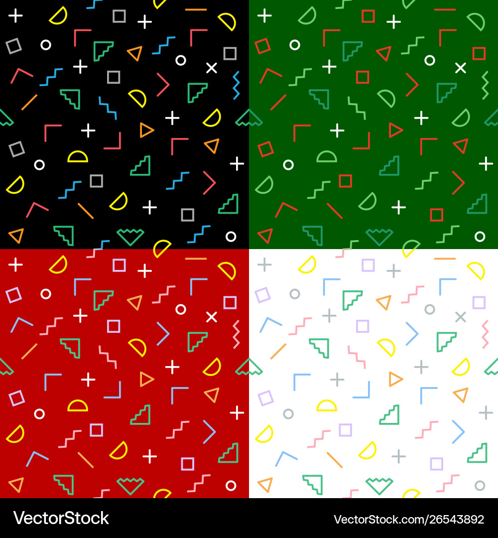 Memphis seamless pattern geometric design for use vector image