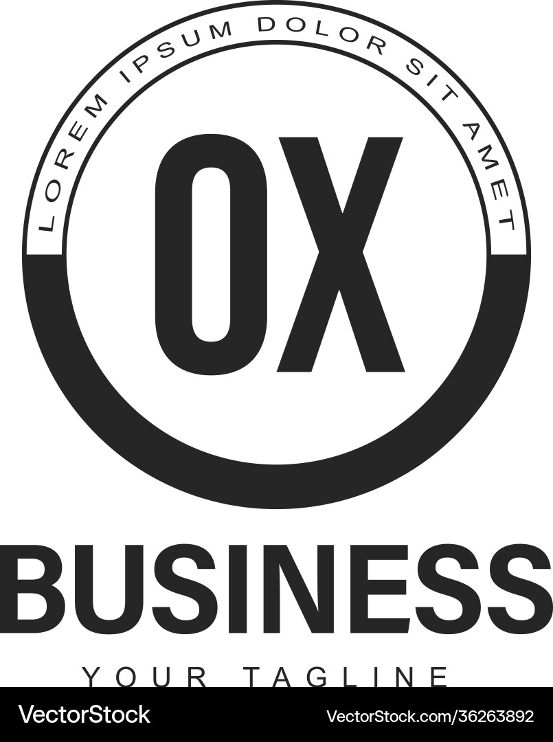 Ox initial a logo design with abstract style Ox initial a logo design with abstract style vector image