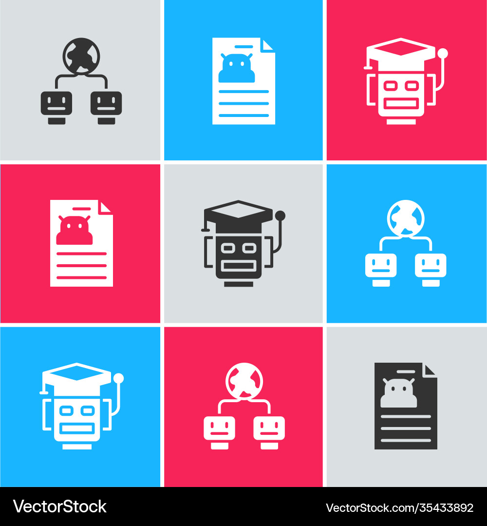 Set artificial intelligence technical Set artificial intelligence technical Vector Image