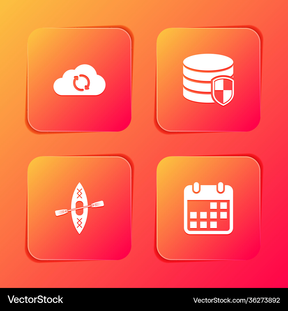 Set cloud sync refresh database protection kayak Vector Image