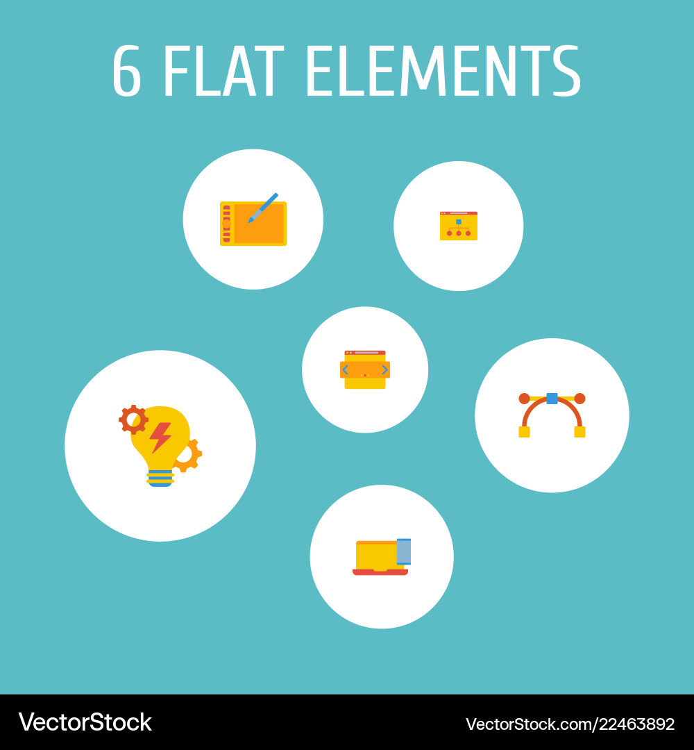 Set of website development icons flat style Set of website development icons flat style vector image