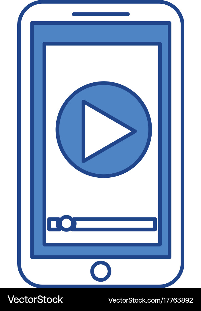 Smartphone player button app connection internet vector image
