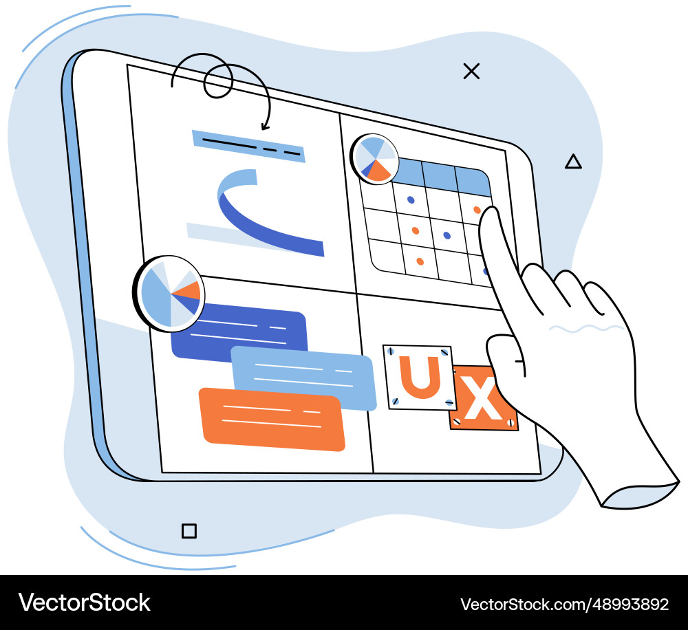 Ux design metaphor ui two sides Ux design metaphor ui two sides vector image