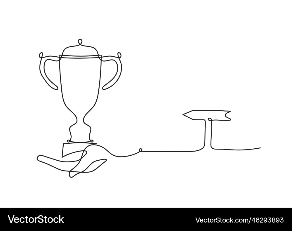Abstract cup with direction as continuous lines vector image