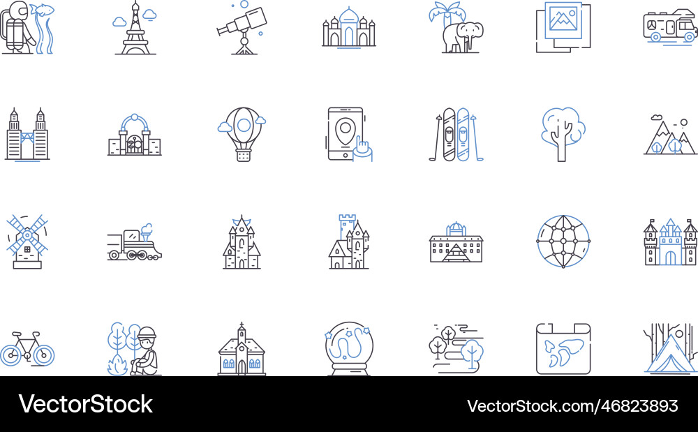 Bildungsreisen Icons Sammlung Bildungsreisen Icons Sammlung vektorbild