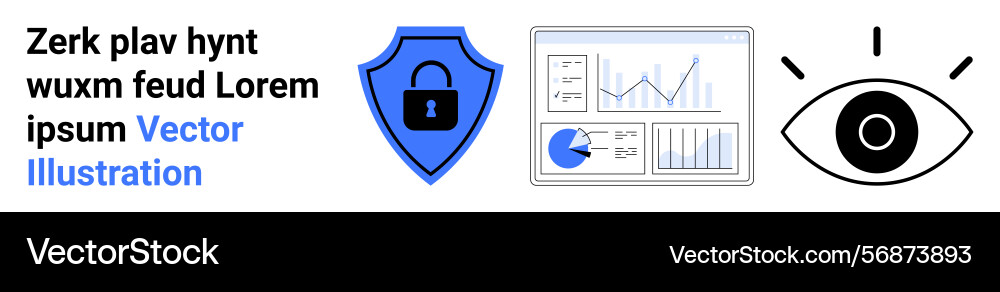 Data security with shield icon analytics Vector Image