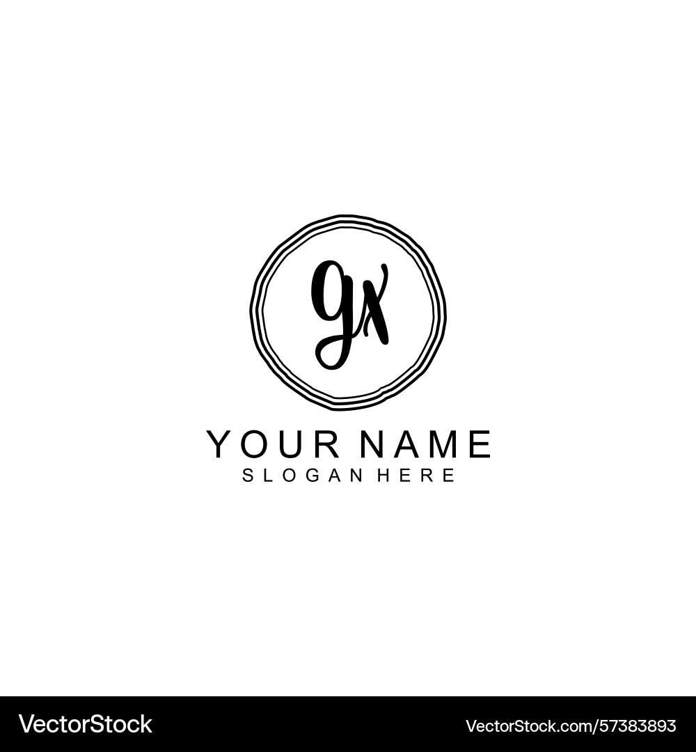 Elegant gx initial logo collection with modern Vector Image