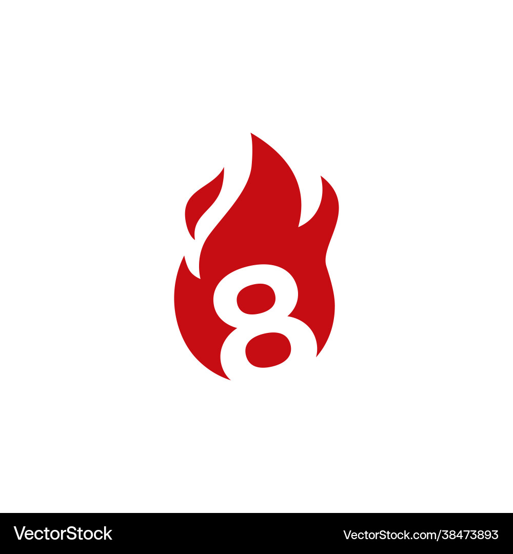 Fire Number 8 Logo vector image