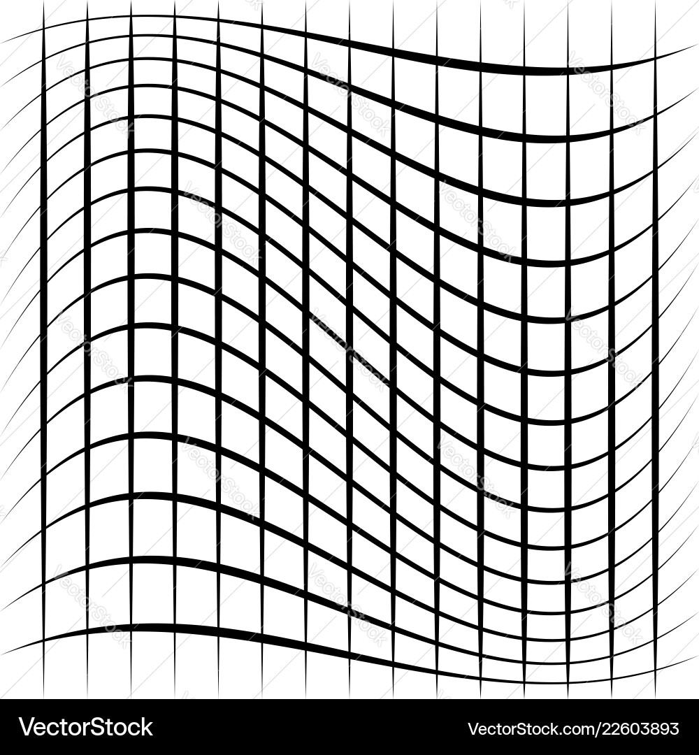 Grid mesh lattice with distortion warp effect Grid mesh lattice with distortion warp effect vector image