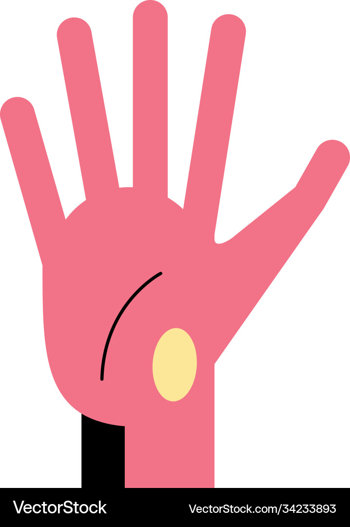 Hand sign language five number line and fill style Vector Image