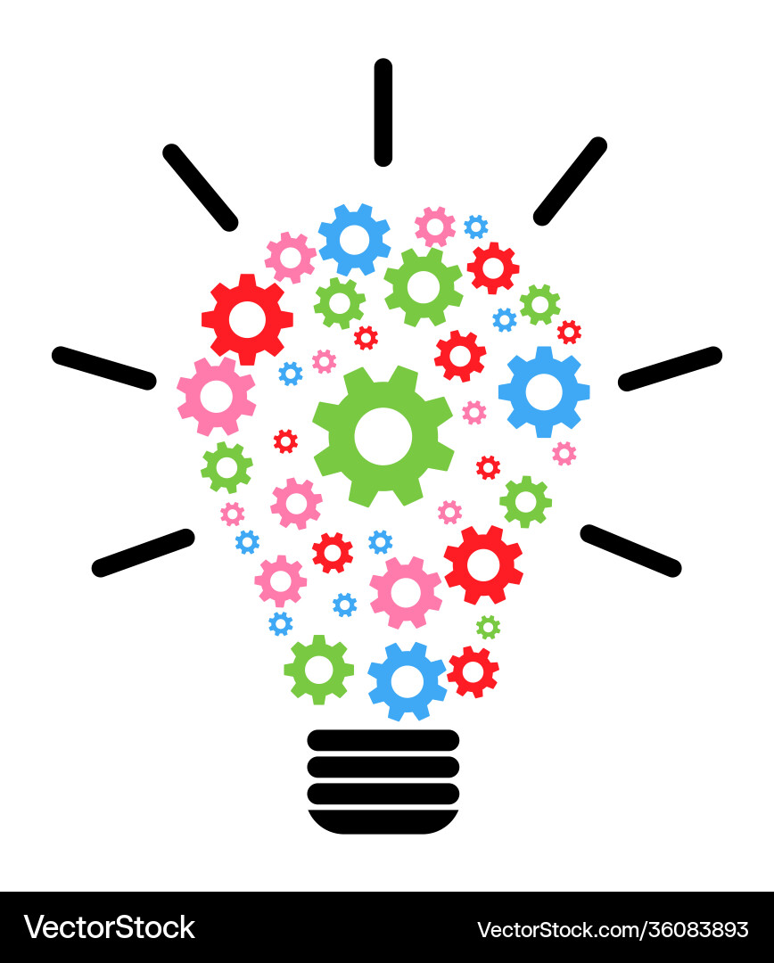 Lightbulb gears icon settings for mobile Lightbulb gears icon settings for mobile vector image