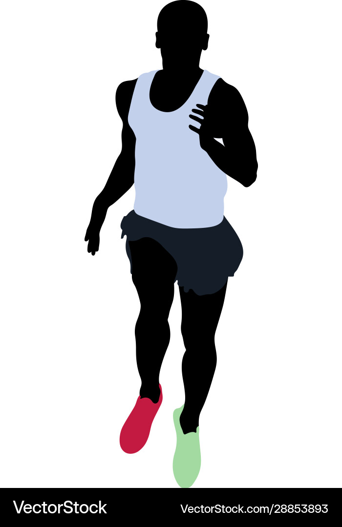 Male runner athlete running Vector Image
