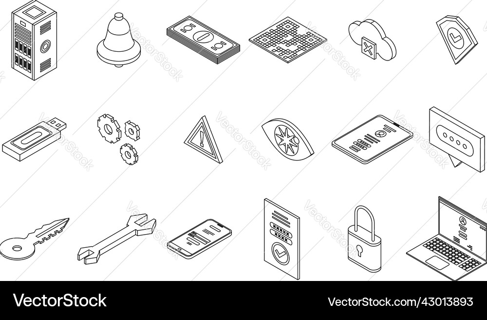 Multi-factor authentication icons set Multi-factor authentication icons set Vector Image