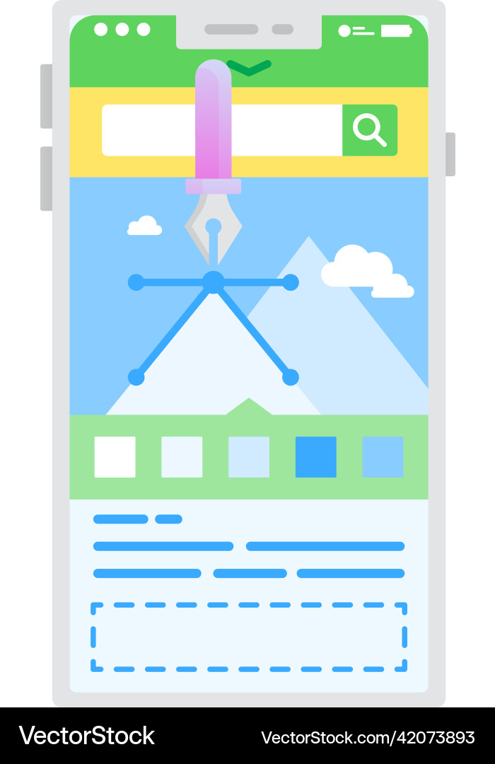 Responsive design creation on mobile icon vector image