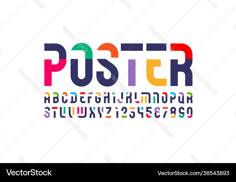 Sci-Fi Stencil Alphabet Font Vector Image