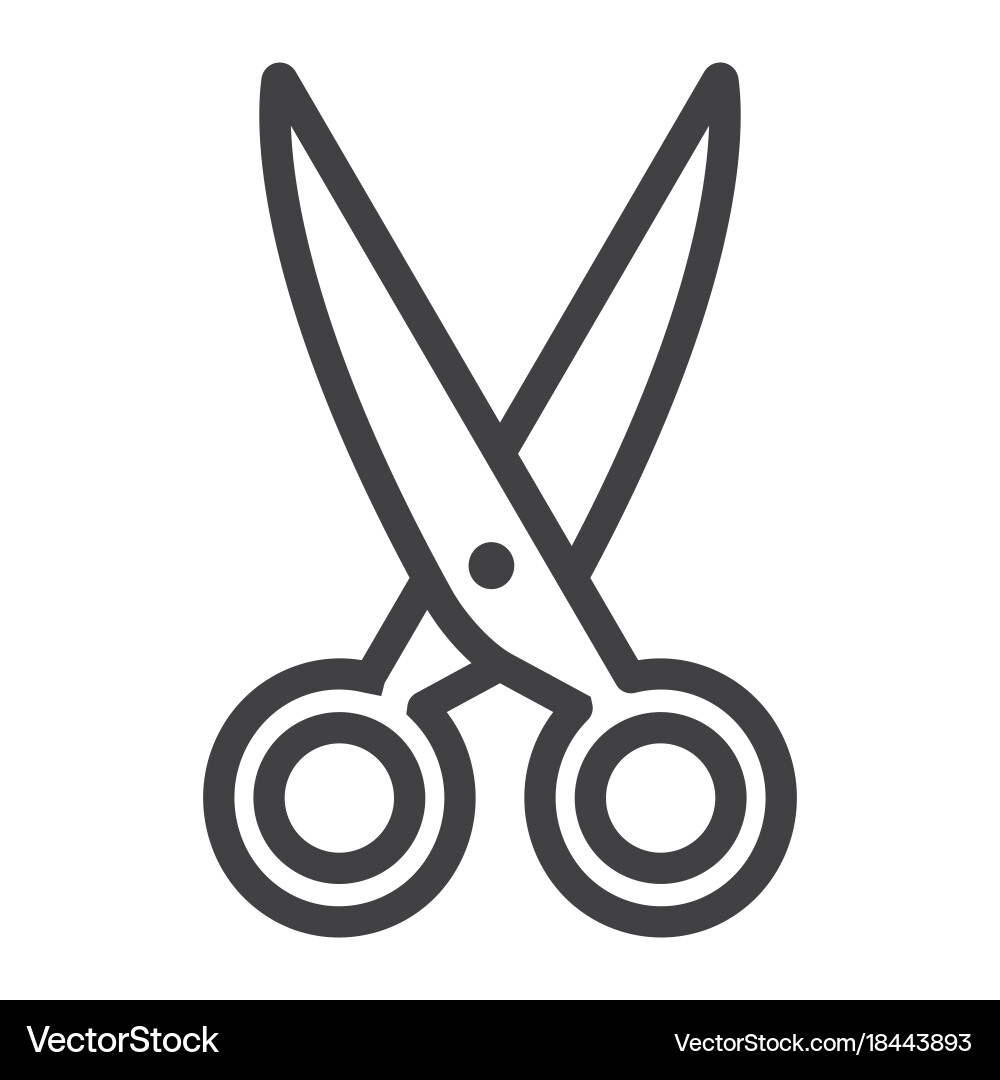Scissors line icon web and mobile cut sign vector image