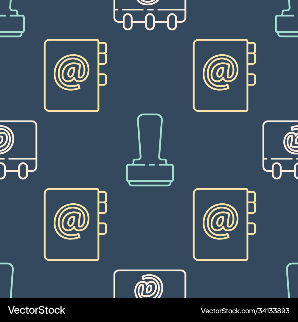 Set line calendar with email address book Vector Image