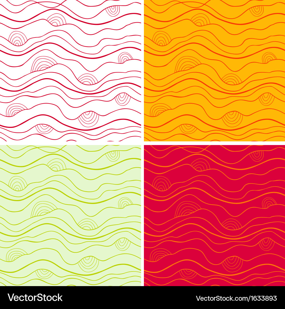 Set of abstract seamless patterns vector image