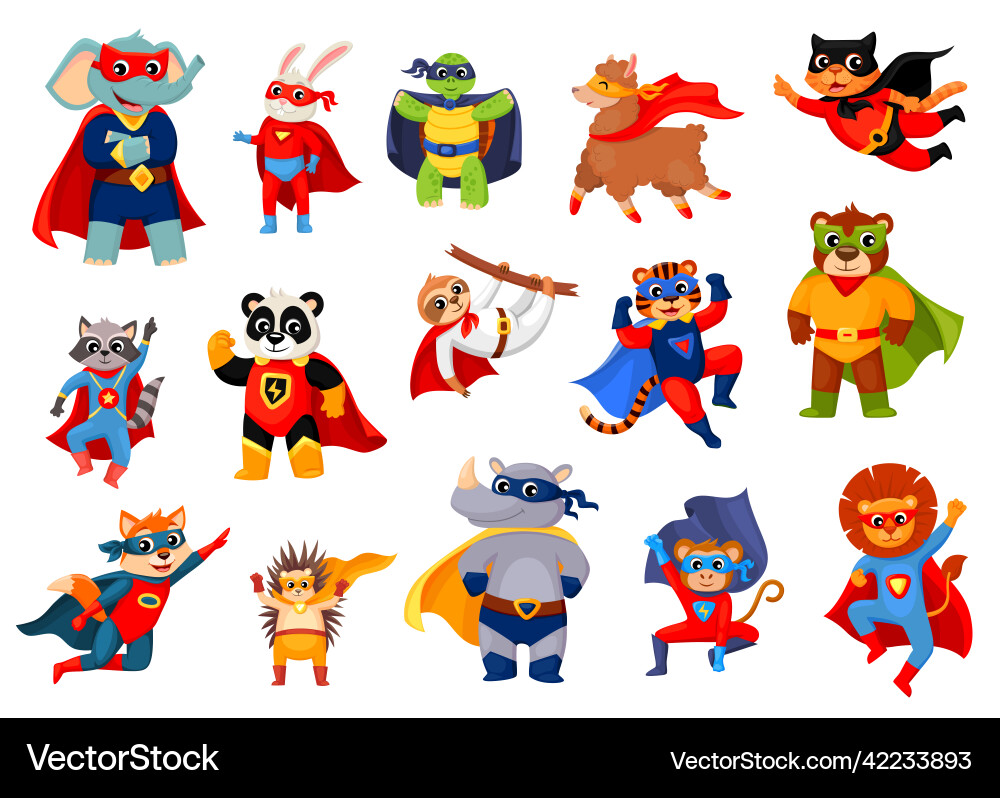 Superhero Animal Rangers Vector Image
