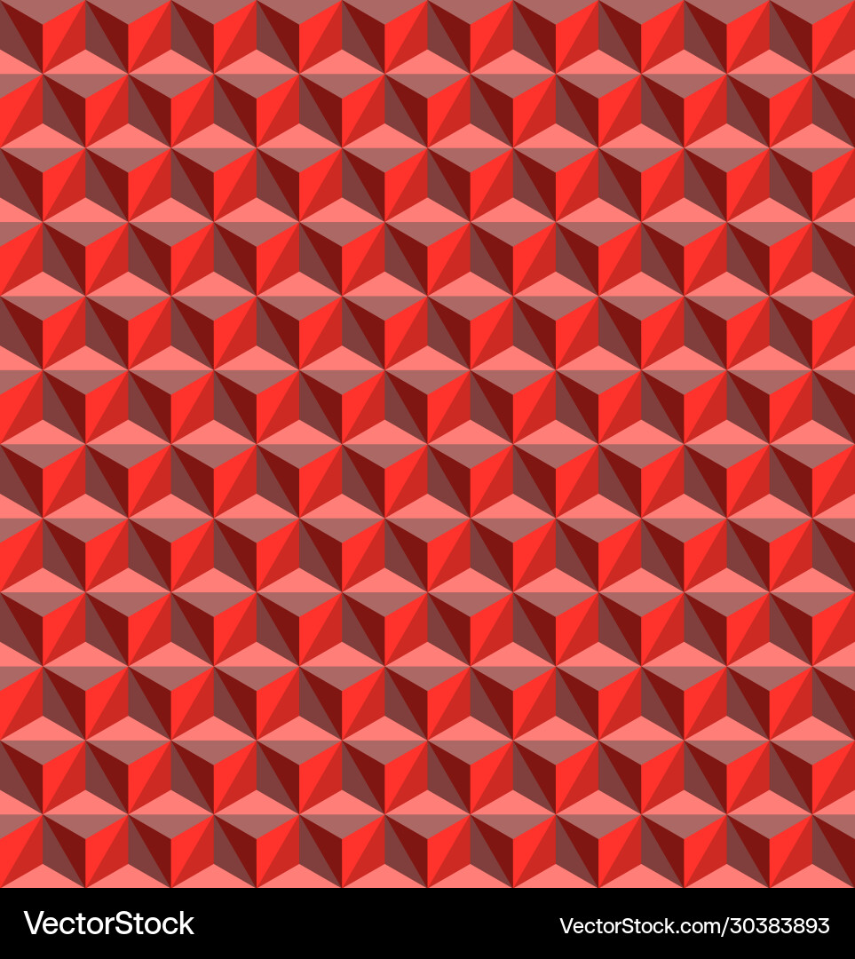 Triangle 3d red seamless pattern Triangle 3d red seamless pattern Vector Image