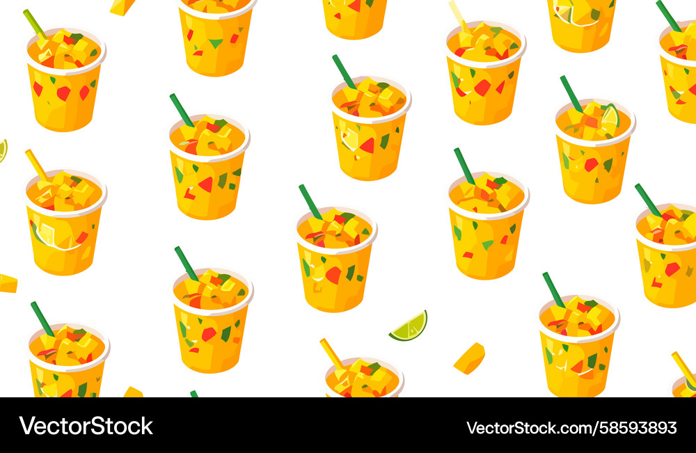 Vibrant isometric pattern of refreshing mango Vector Image